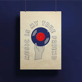 Affiche vinyle - Music is my true friend Joe Carry