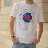 Tshirt fabrique en france Music is my true friend Joe Carry homme