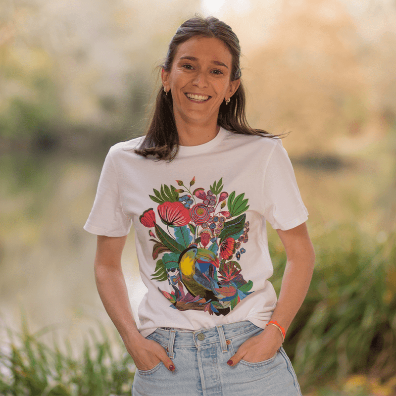 Tshirt made in france Le Toucan Floral Orane Sigal femme